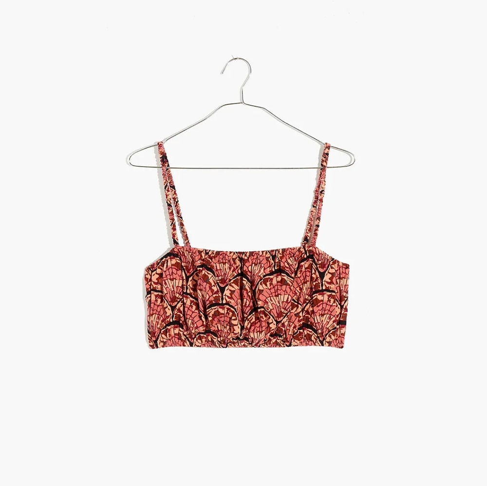 🐙MADEWELL LIGHTESTSPUN COVER-UP BUBBLE CROP TOP IN PAINTED SEASHELLS XXL - Picture 5 of 8